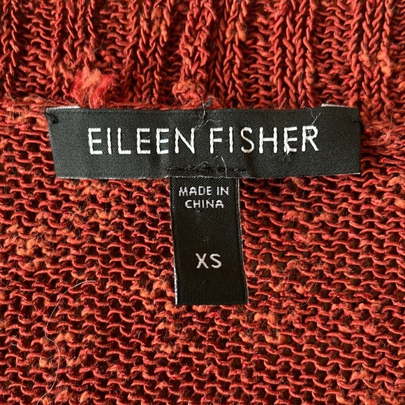 Eileen Fisher Burnt Rust Open Front Cardigan XS - Picture 7 of 11
